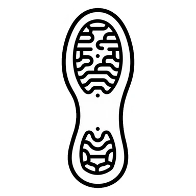 white sock sole bottom view with grip patterns sticker