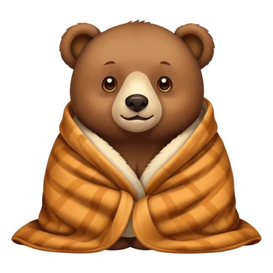 bear cozy in blanket sticker