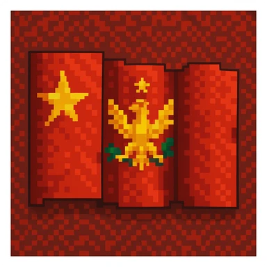 Soviet Union flag in pixel art style with a pattern sticker