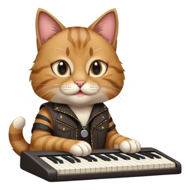 rockstar cat who plays keybord sticker