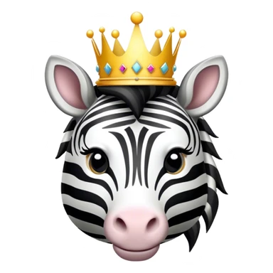Zebra with a crown sticker