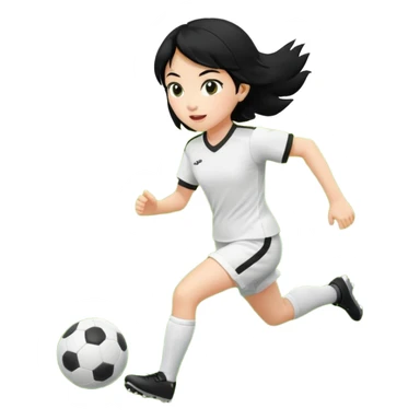 girl tha plays soccer black hair white sticker