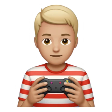 striped shirt indoor portrait gaming sticker