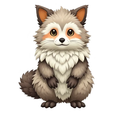 lush warm-colored Fakémon-Trico-creature (full body) sticker