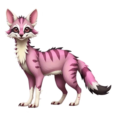 Feral Rare Fantasy dark pastel Vernid-Sergal-Genet-Trico-species by LiLaiRa, random markings, tufted tail, tufted ears, full body sticker