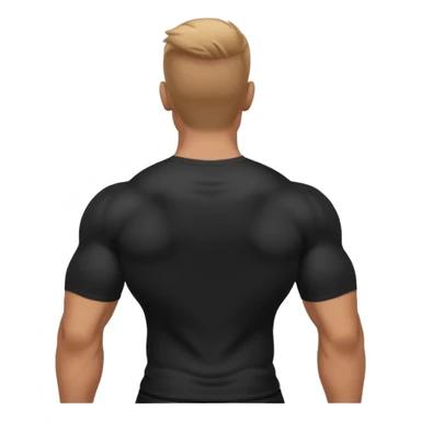 muscular man in black shirt being taken from behind emoji sticker