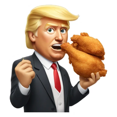 Donald Trump eating chicken sticker