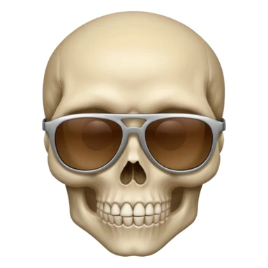 Make a skull face with sunglasses down a bit so you can see his eyes and his left eye brow up a bit sticker