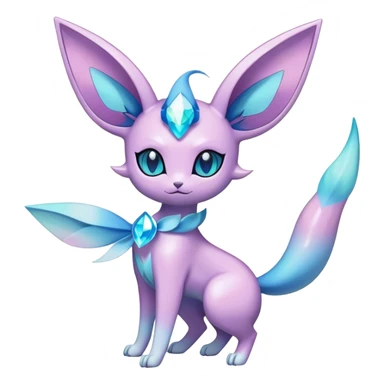 Shiny Cool Sparkly Cute Ethereal Espeon-Glaceon-Sylveon-Vaporeon-Fakemon-hybrid-fusion- full body sticker