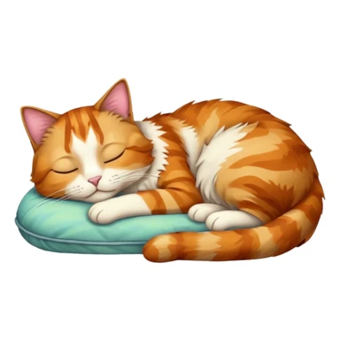 full body colourful light patched calico tabby cat sleeping sticker