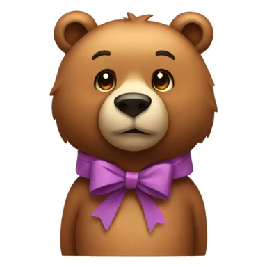 bear with a bow around his neck sticker