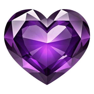 Black crystal heart dark purple sticker