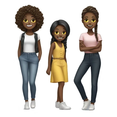 smiling girls with stylish outfits sticker