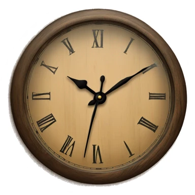 Vintage wooden table top clock sticker