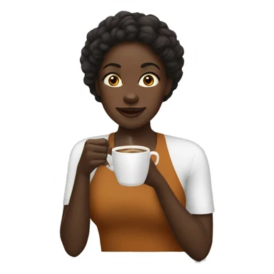 black girl sipping coffee  sticker
