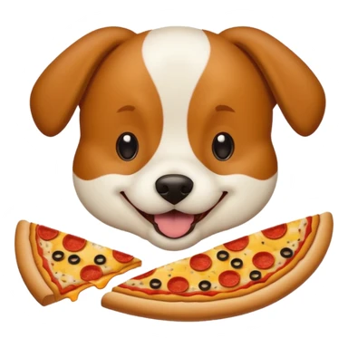 The dog is eating a pizza at the moment. sticker