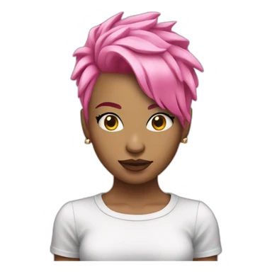 Woman short punk pink haire sticker