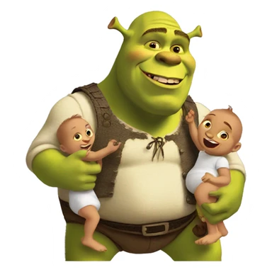 shrek with his babies sticker