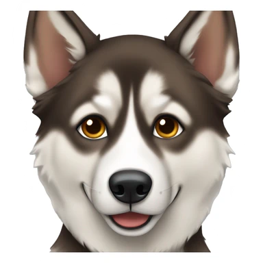 Brown brindle husky pointy ears sticker