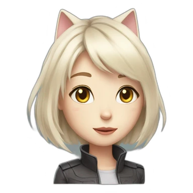 Anime cat girl elon musk sticker