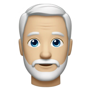 fifty white Man white beard short hair blue eyes sticker