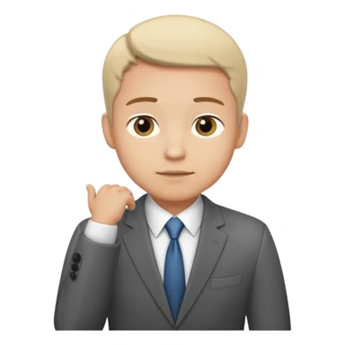 hands in a steeple position, like a businessman contemplating sticker