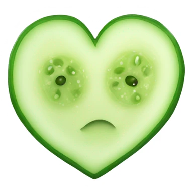 Green heart cucumber slice sticker