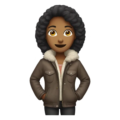 character woman -clothing FUR JAKETS sticker