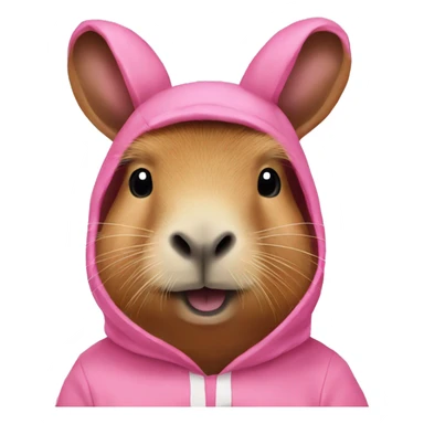 Capybara in a pink bunny costume  sticker
