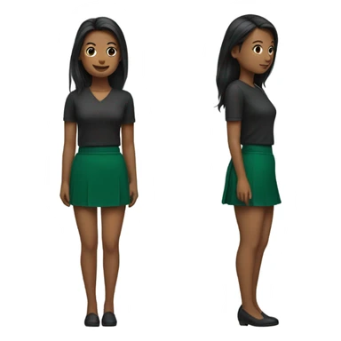 Dark Green mini skirt isolated sticker