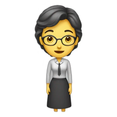Teacher woman  thin tired sticker