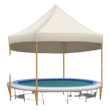 Trampoline with a tent and pillows sticker