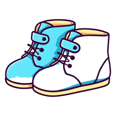 pastel blue baby boots sticker