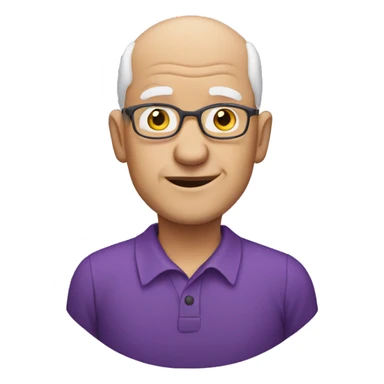 bald old man in purple shirt sticker