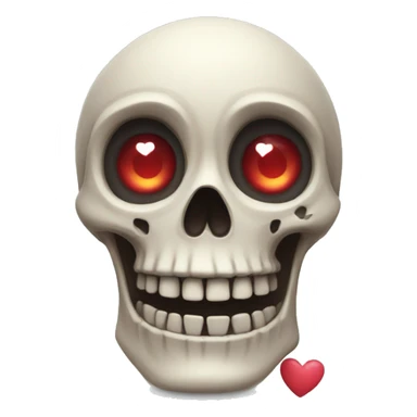 A skeleton with hearts for eyes sticker
