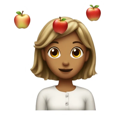 girl bobbing for apples sticker