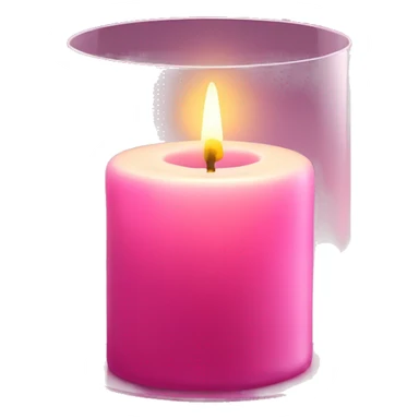 Pink candle inside glass with warm light sticker