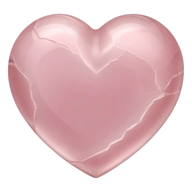 Carved rose quartz heart with rosy pink tone and smooth lustrous finish sticker