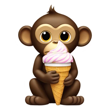 Monkey with ice cream sticker