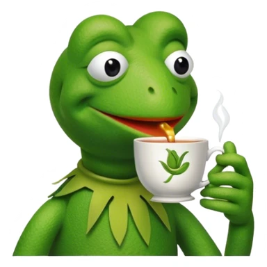 Kermit drinking tea side eye sticker