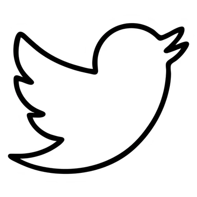 minimal white Twitter icon, suitable for dark background sticker