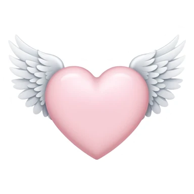 a light pink heart with wings sticker