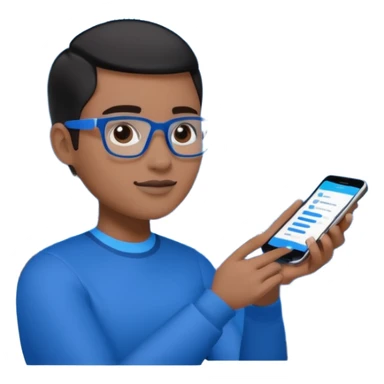 Create an image of an AI coach helping people set goals based on their hobbies. Show a person chatting with the AI, where the screen displays a list of steps and goals. Add elements of progress and personalization. Use a color palette that is associated with technology and innovation. sticker