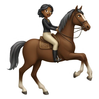 Woman riding horse  sticker