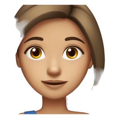 Tan brunette girl with blue eyes and freckles  sticker