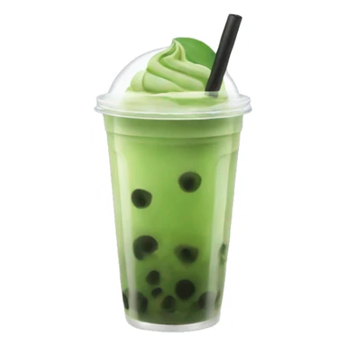 Green matcha bubble tea sticker
