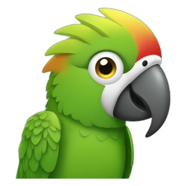 the parrot looks straight ahead with loving eyes sticker