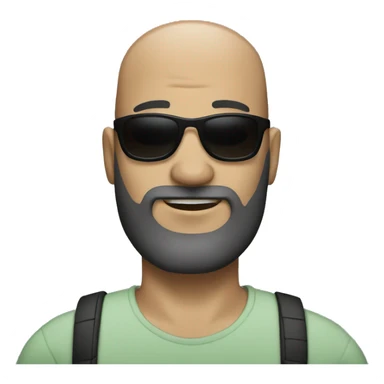 Bald man with beard and black sunglasses sticker