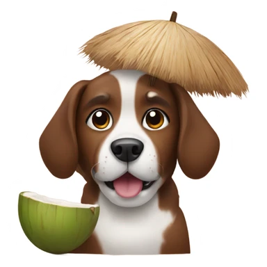 Dog with coconut  sticker