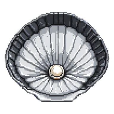 open clam shell with shiny pearl inside sticker